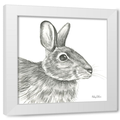 Watercolor Pencil Forest II-Rabbit White Modern Wood Framed Art Print by Wilson, Kelsey