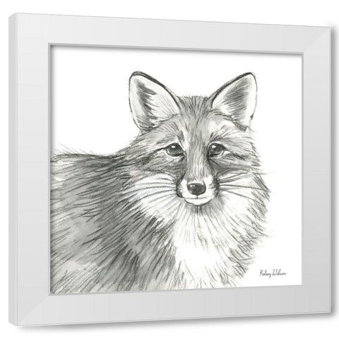 Watercolor Pencil Forest III-Fox White Modern Wood Framed Art Print by Wilson, Kelsey