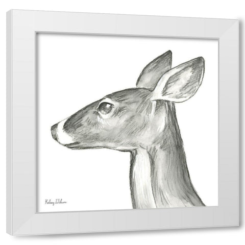 Watercolor Pencil Forest VII-Doe White Modern Wood Framed Art Print by Wilson, Kelsey