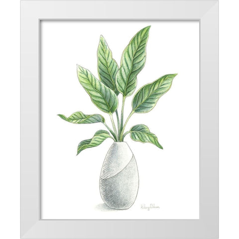 Potted Exotics IV White Modern Wood Framed Art Print by Wilson, Kelsey