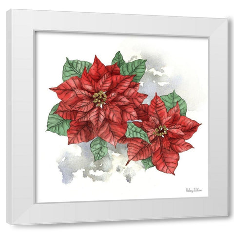 Winter Poinsetta II White Modern Wood Framed Art Print by Wilson, Kelsey