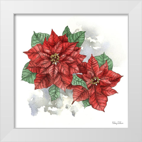 Winter Poinsetta II White Modern Wood Framed Art Print by Wilson, Kelsey