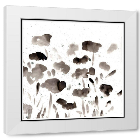 Simple Black Poppies II White Modern Wood Framed Art Print by Chapman, Marcy
