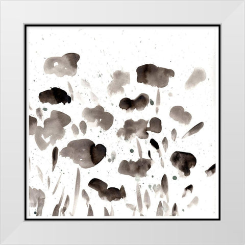 Simple Black Poppies II White Modern Wood Framed Art Print by Chapman, Marcy