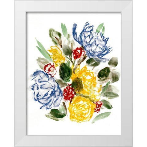 Chalky Blue And Yellow I White Modern Wood Framed Art Print by Chapman, Marcy