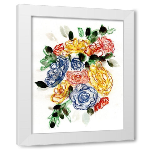 Chalky Blue And Yellow II White Modern Wood Framed Art Print by Chapman, Marcy