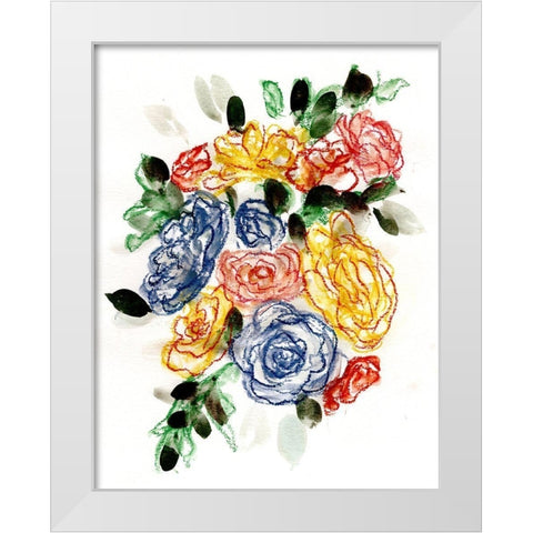 Chalky Blue And Yellow II White Modern Wood Framed Art Print by Chapman, Marcy