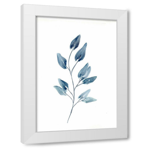 Farmhouse Leaves blue II White Modern Wood Framed Art Print by Chapman, Marcy
