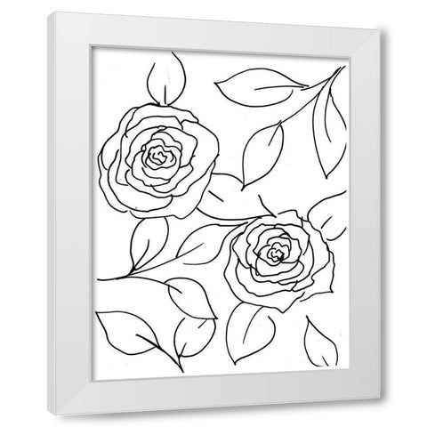 Hand Sketch Roses I White Modern Wood Framed Art Print by Chapman, Marcy