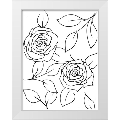 Hand Sketch Roses I White Modern Wood Framed Art Print by Chapman, Marcy