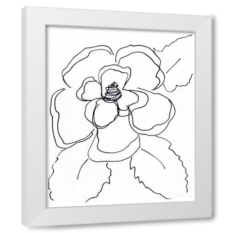 Hand Sketch Magnolia II White Modern Wood Framed Art Print by Chapman, Marcy