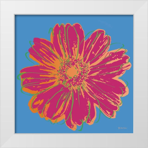 Flower Pop Art I White Modern Wood Framed Art Print by Cusson, Marie Elaine