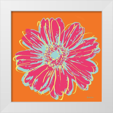 Flower Pop Art III White Modern Wood Framed Art Print by Cusson, Marie Elaine