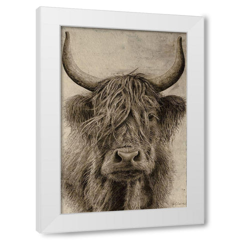 Highland rustic portrait White Modern Wood Framed Art Print by Cusson, Marie Elaine