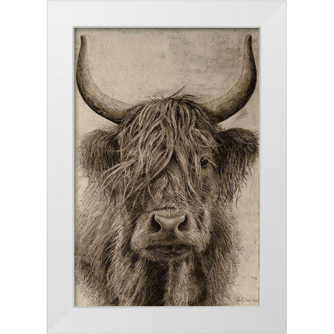 Highland rustic portrait White Modern Wood Framed Art Print by Cusson, Marie Elaine