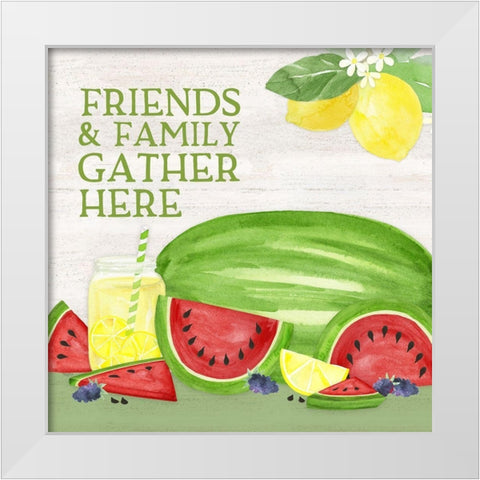 Life is Sweet sentiment I-Friends Gather White Modern Wood Framed Art Print by Reed, Tara