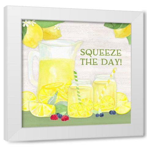 Life is Sweet sentiment II-Squeeze the Day White Modern Wood Framed Art Print by Reed, Tara