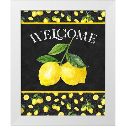 Live with Zest sentiment portrait II-Welcome White Modern Wood Framed Art Print by Reed, Tara