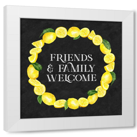 Live with Zest wreath sentiment III-Friends And Family White Modern Wood Framed Art Print by Reed, Tara