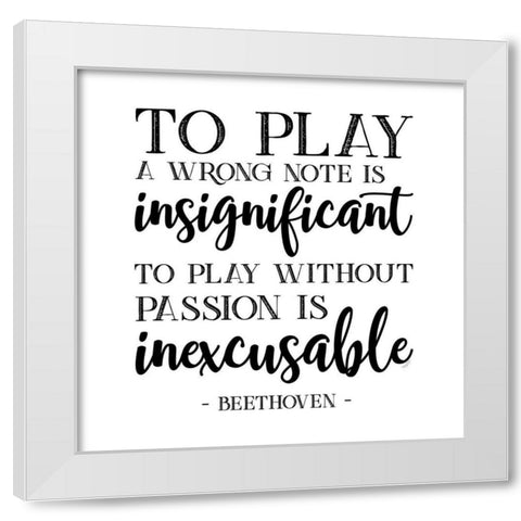 Moved by Music I-Beethoven White Modern Wood Framed Art Print by Reed, Tara