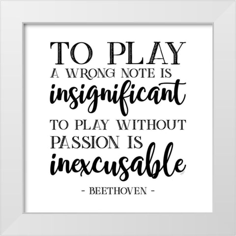 Moved by Music I-Beethoven White Modern Wood Framed Art Print by Reed, Tara