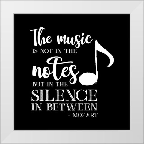 Moved by Music black II-Mozart White Modern Wood Framed Art Print by Reed, Tara