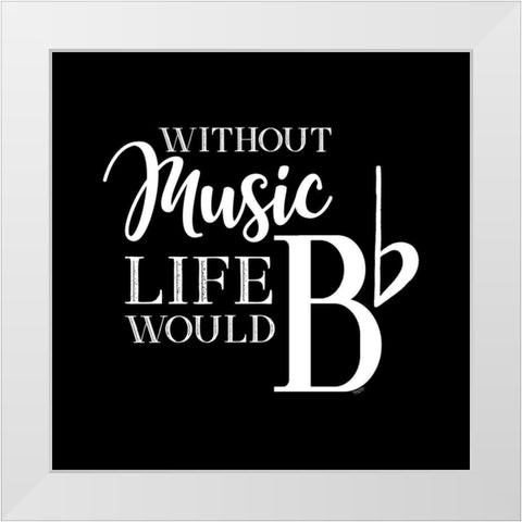 Moved by Music black V-Be Flat White Modern Wood Framed Art Print by Reed, Tara