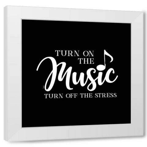 Moved by Music black VII-Stress Off White Modern Wood Framed Art Print by Reed, Tara