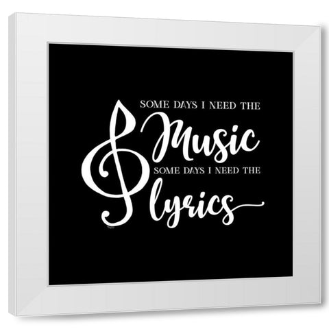Moved by Music black IX-Some Days White Modern Wood Framed Art Print by Reed, Tara