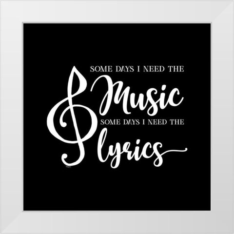 Moved by Music black IX-Some Days White Modern Wood Framed Art Print by Reed, Tara