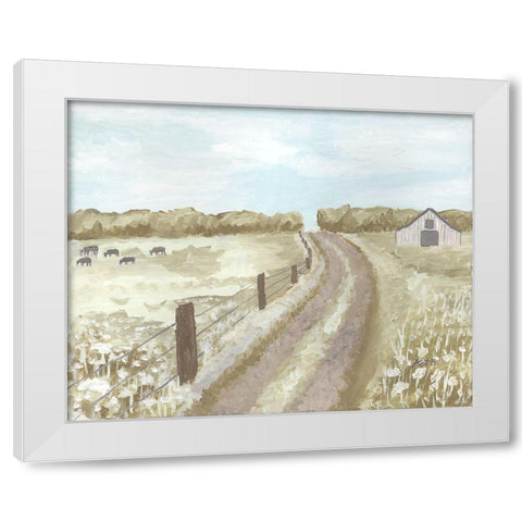 Barn  Road Fence White Modern Wood Framed Art Print by Bryan, Kathleen