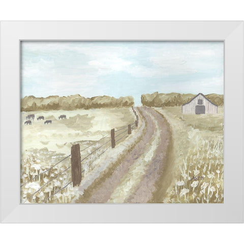 Barn  Road Fence White Modern Wood Framed Art Print by Bryan, Kathleen