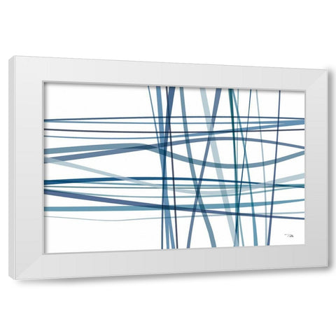 Connected White Modern Wood Framed Art Print by PELA