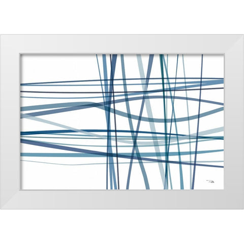 Connected White Modern Wood Framed Art Print by PELA