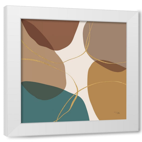 Down  to Earth earthy V White Modern Wood Framed Art Print by PELA