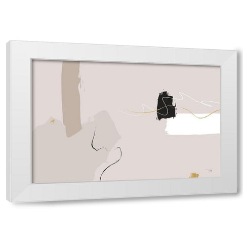 Let  it Flow I White Modern Wood Framed Art Print by PELA