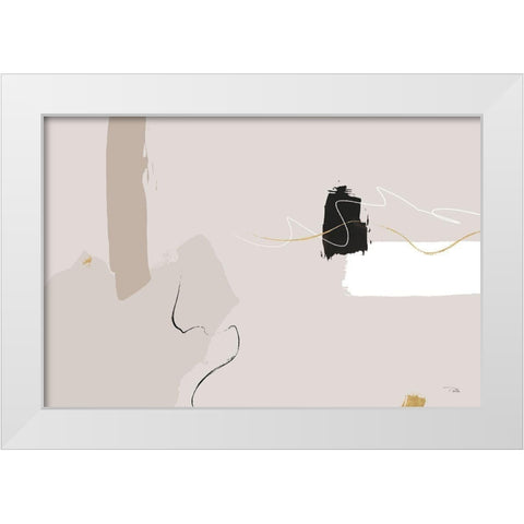 Let  it Flow I White Modern Wood Framed Art Print by PELA