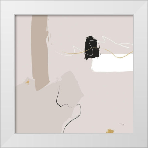 Let  it Flow II White Modern Wood Framed Art Print by PELA