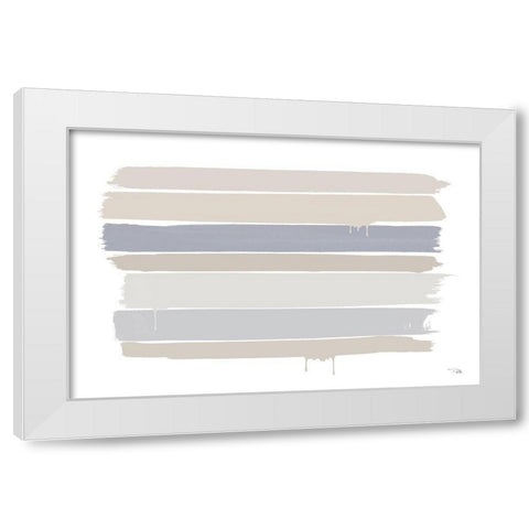Light  Strokes White Modern Wood Framed Art Print by PELA