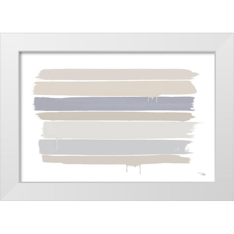 Light  Strokes White Modern Wood Framed Art Print by PELA