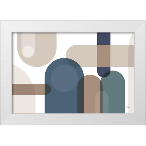 Metro  67 blue White Modern Wood Framed Art Print by PELA