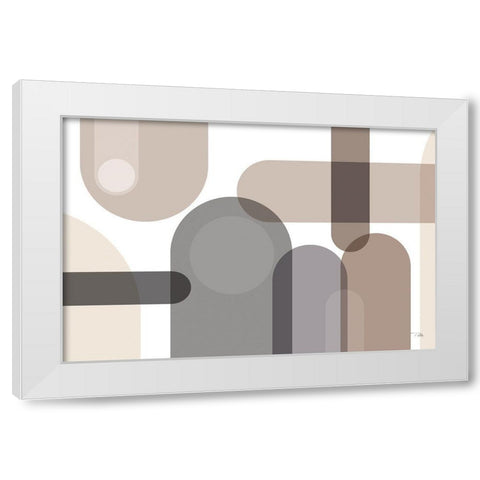 Metro  67 neutral White Modern Wood Framed Art Print by PELA