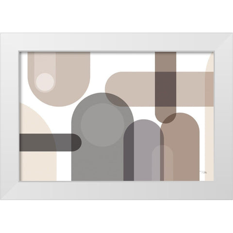 Metro  67 neutral White Modern Wood Framed Art Print by PELA