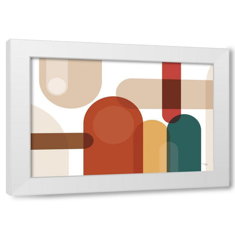 Metro  67 spice White Modern Wood Framed Art Print by PELA