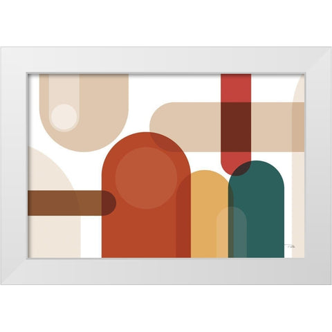 Metro  67 spice White Modern Wood Framed Art Print by PELA