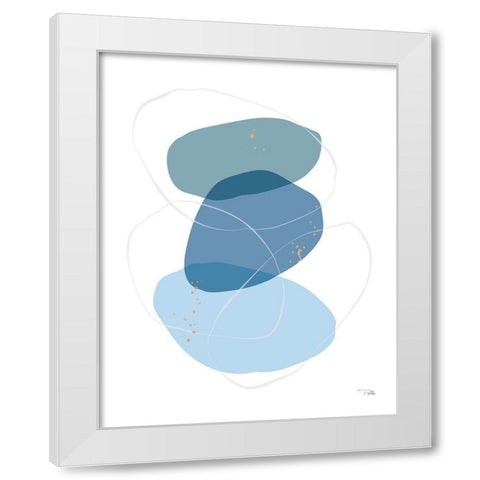 Organic  Circles II White Modern Wood Framed Art Print by PELA