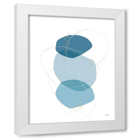 Organic  Circles III White Modern Wood Framed Art Print by PELA