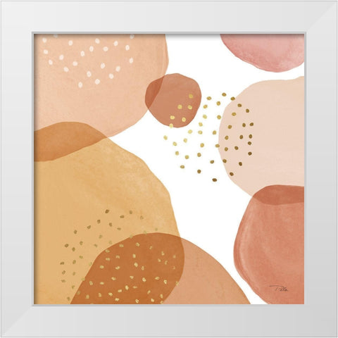 Pebbles  II White Modern Wood Framed Art Print by PELA