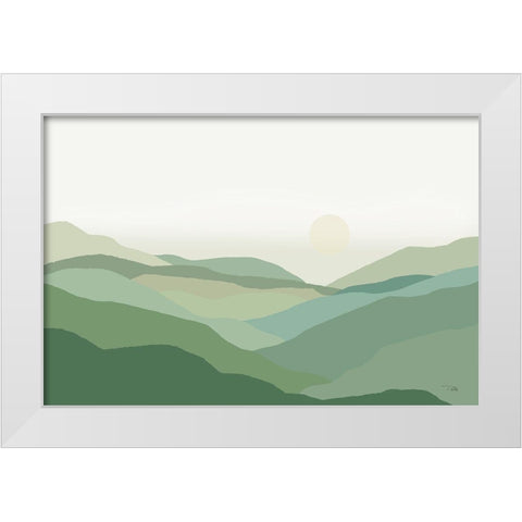 Mountain  High White Modern Wood Framed Art Print by PELA