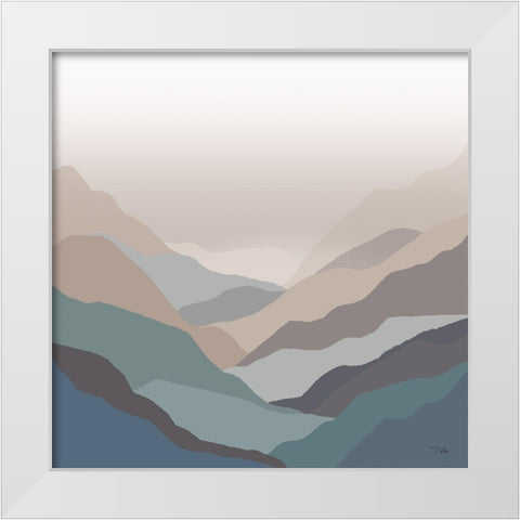 Mountain  Valley White Modern Wood Framed Art Print by PELA